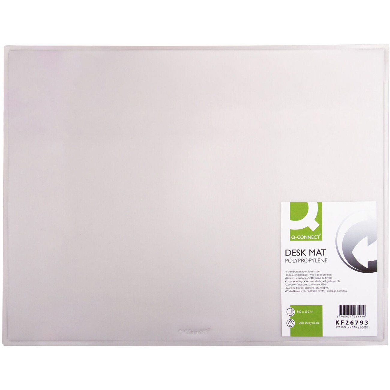 Q-connect skriveunderlag 50x63cm mat transparent