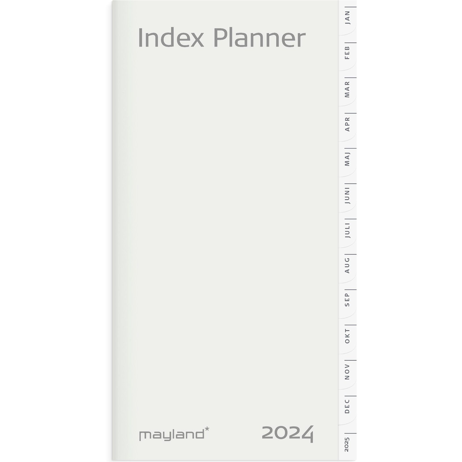 Mayland 2024 24095200 indexkalender refill 17x8,8cm hvid