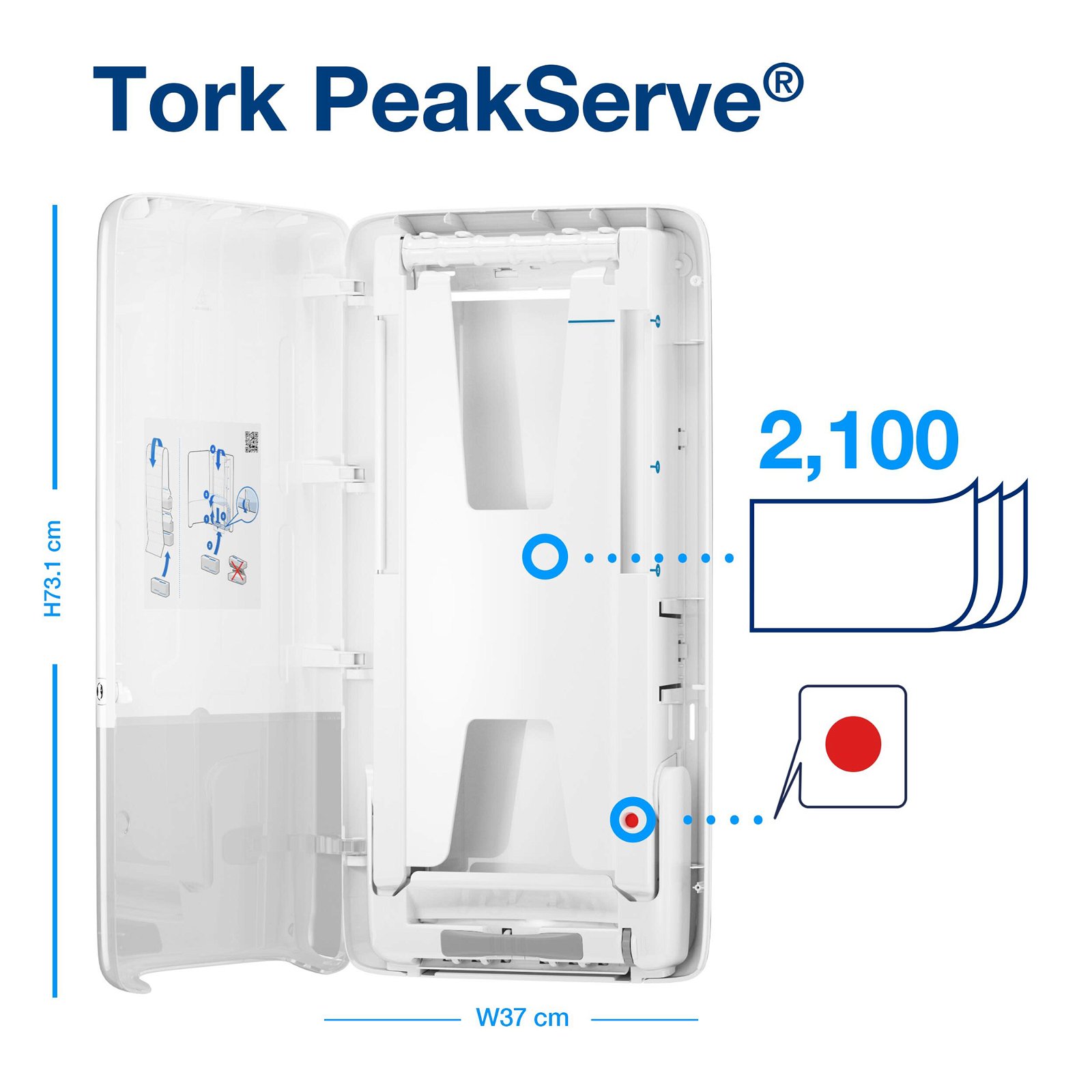 Tork PeakServe dispenser H5 hvid