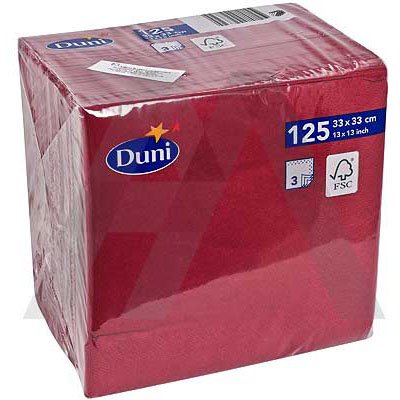 Duni Tissue 33x33cm servietter bordeaux 125stk