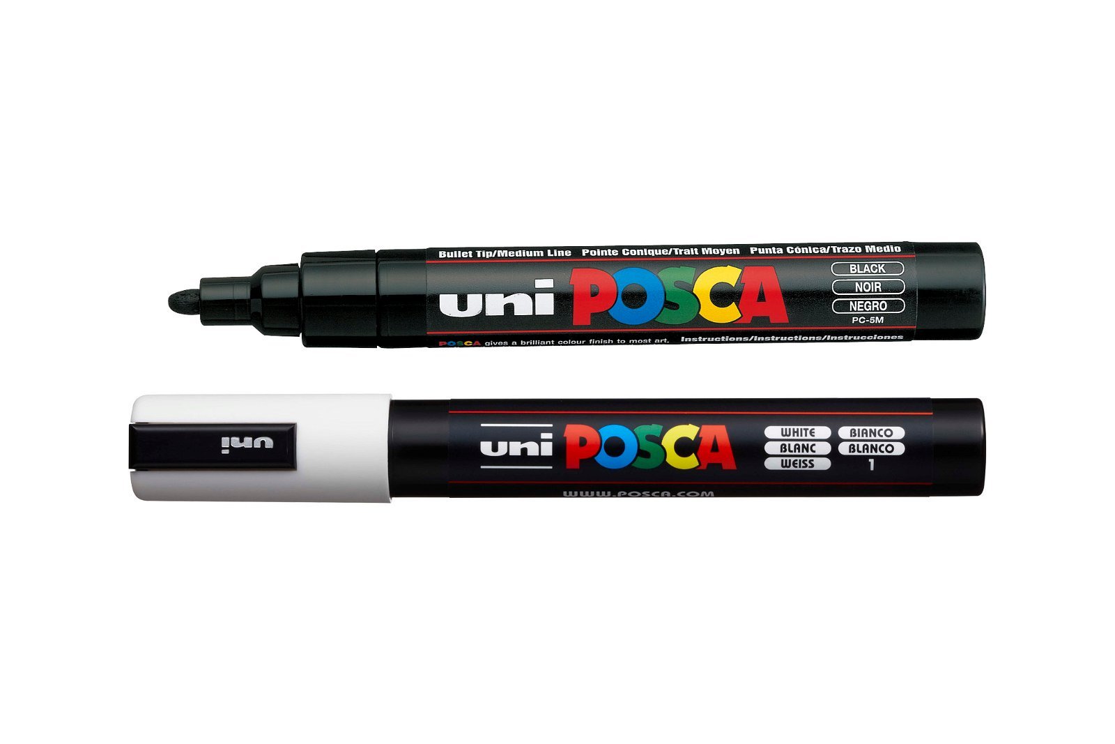 Uni Posca PC-5M marker , skrivebredde: 108205 hvid
