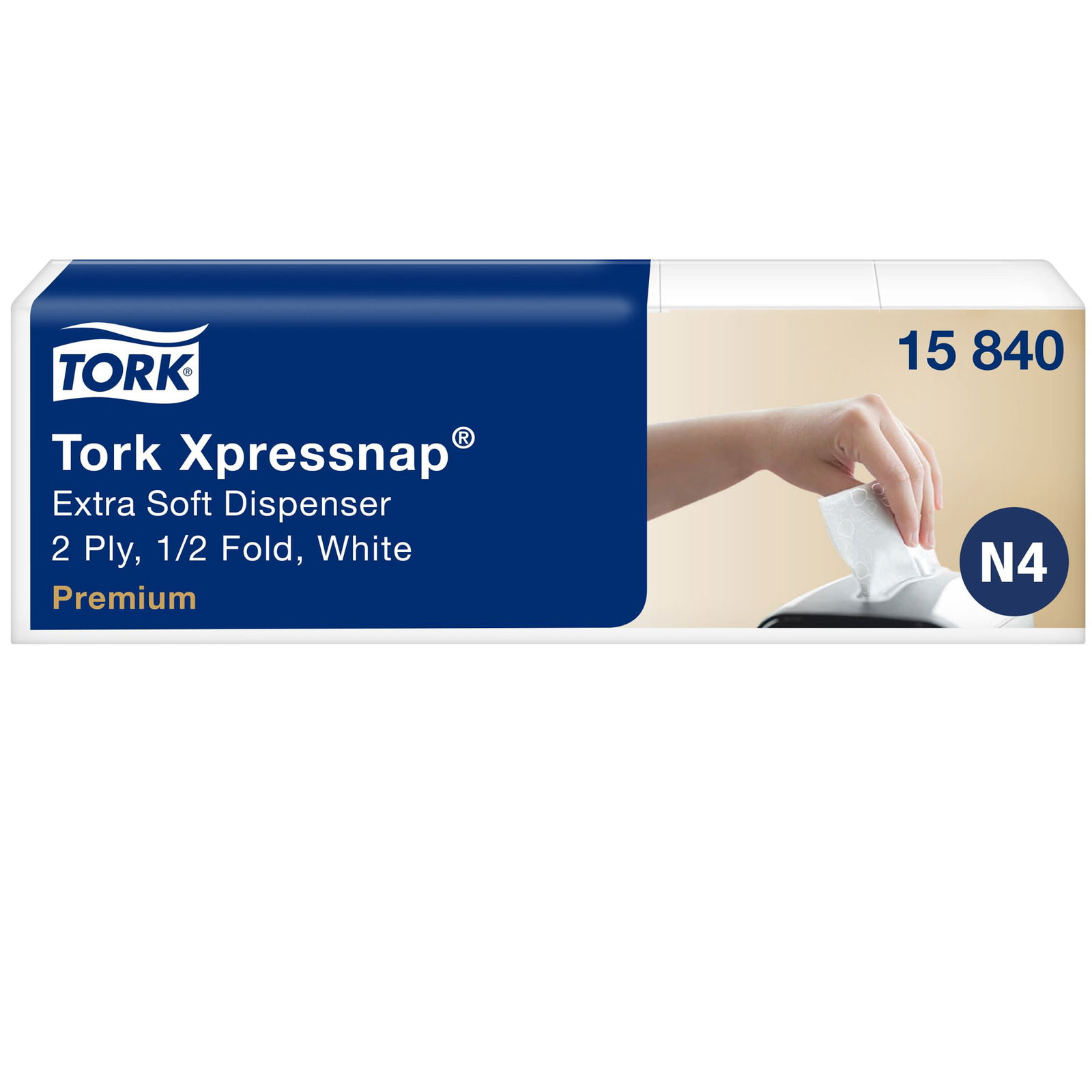 Tork 15840 Xpressnap Extra Soft servietter N4 hvid 500stk