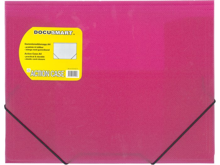 Docusmart 3-klap elastikmappe PP rosatransparent A4 250 ark