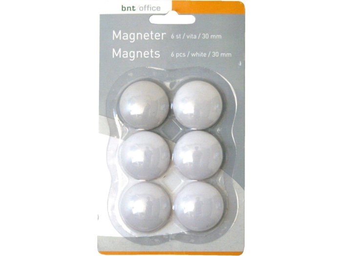 BNT magneter hvid Diameter:30 mm