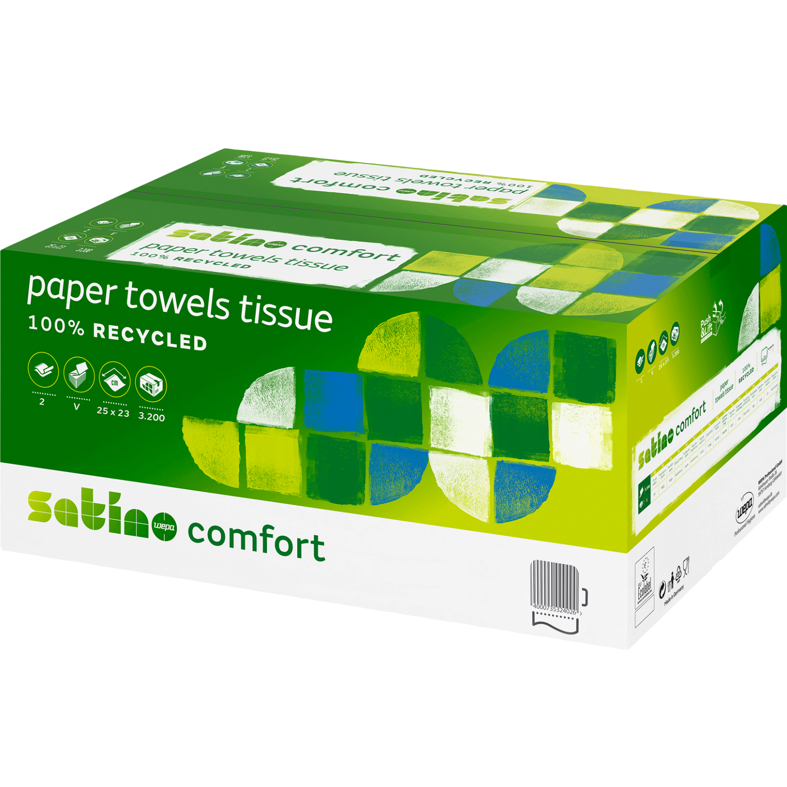 Satino Comfort håndklædeark V-fold 2Lag