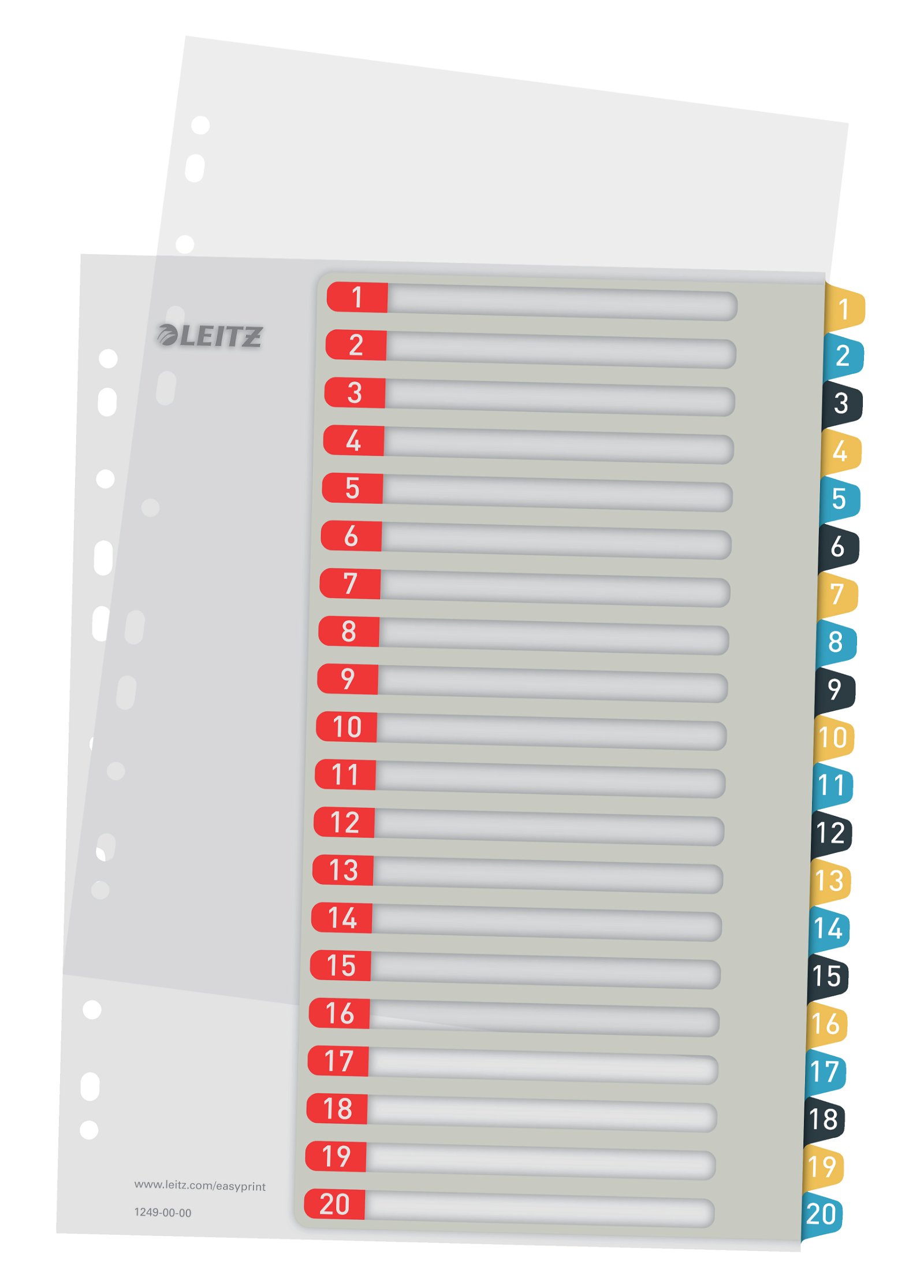 Leitz Cosy Maxi printbar register A4 maxi 1-20 flerfarvet