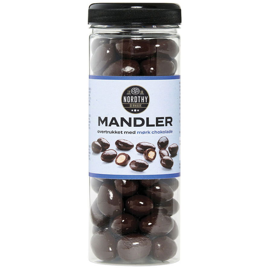 Nordthy mandler mørk chokolade 325g