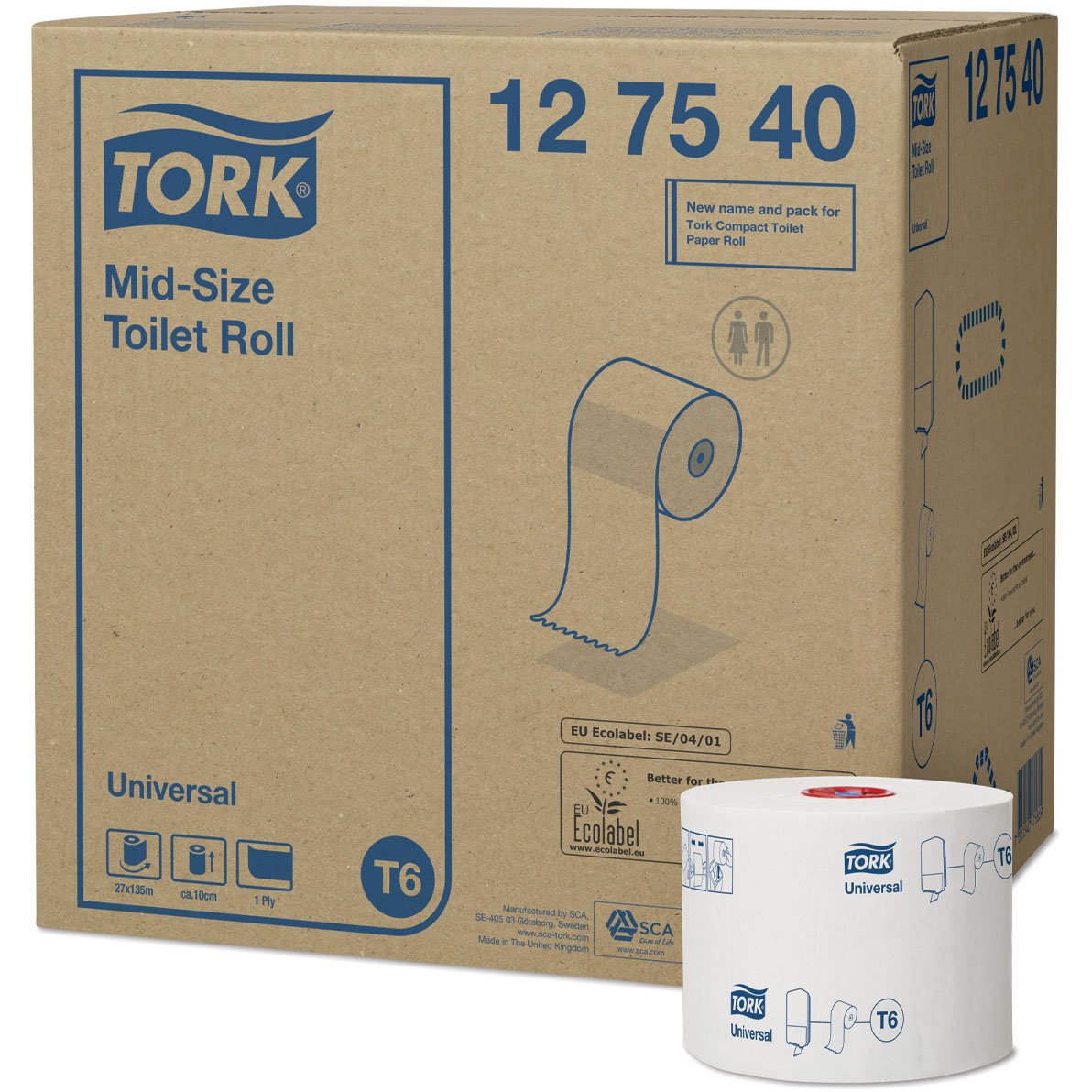 Tork Toiletpapir Universal hvid 1Lag T6