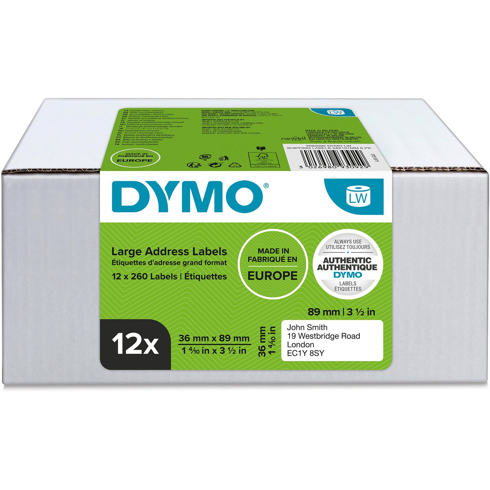 Dymo LabelWriter adresse etiketter hvid 12 rl