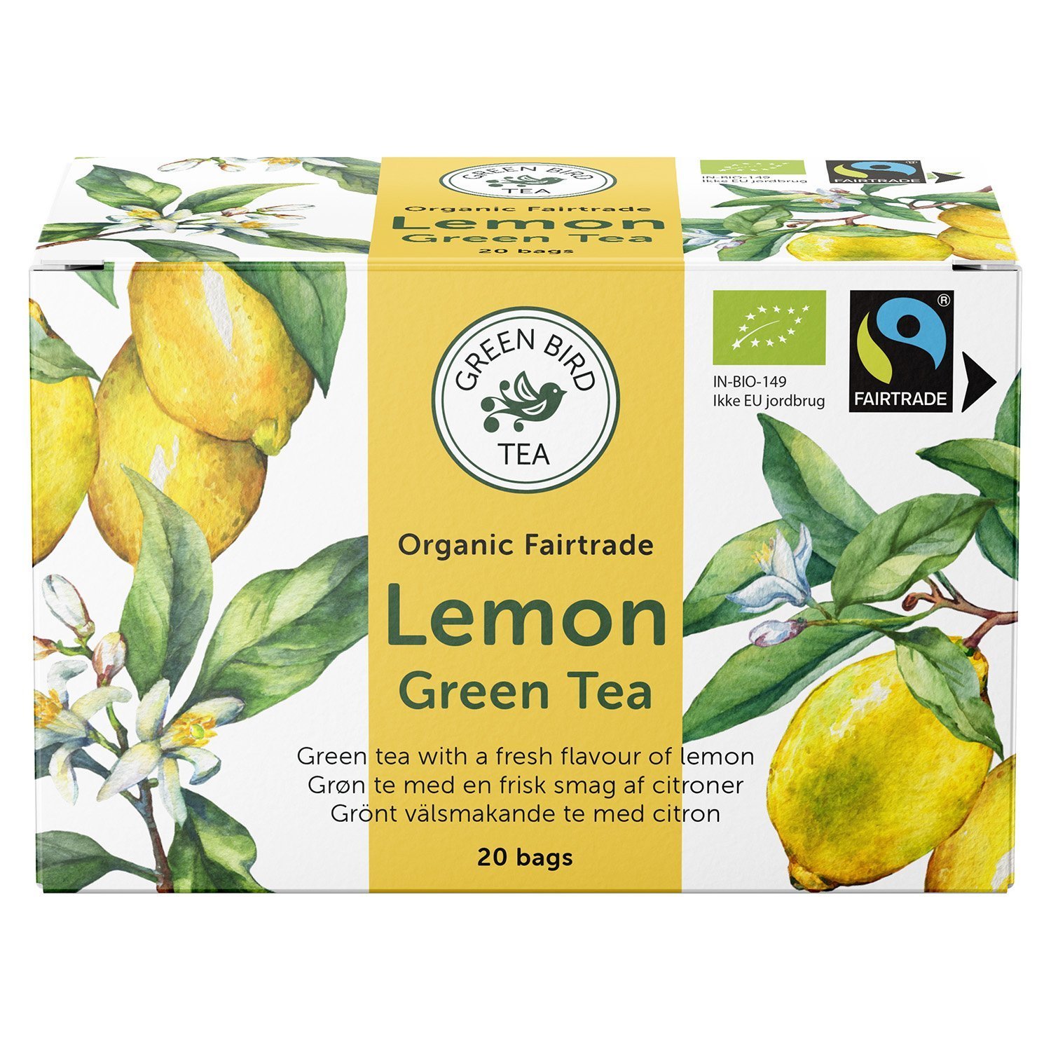 Green Bird Økologisk lemon grøn te 20 stk