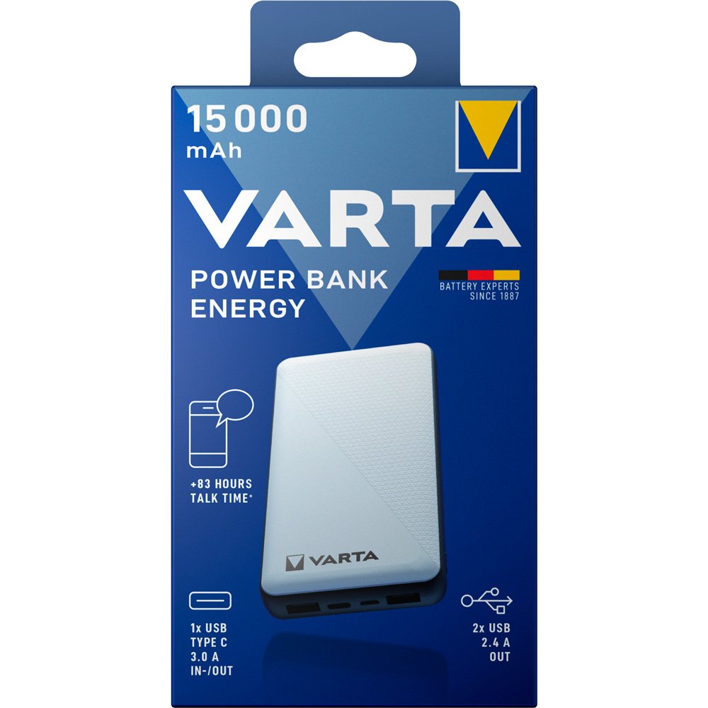 Varta Energy powerbank 15000mAh hvid