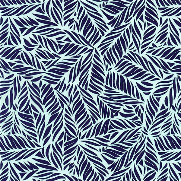 Gavepapir Bladmønster morkebla;mintgron B57 cm x L200 m 200 mtr