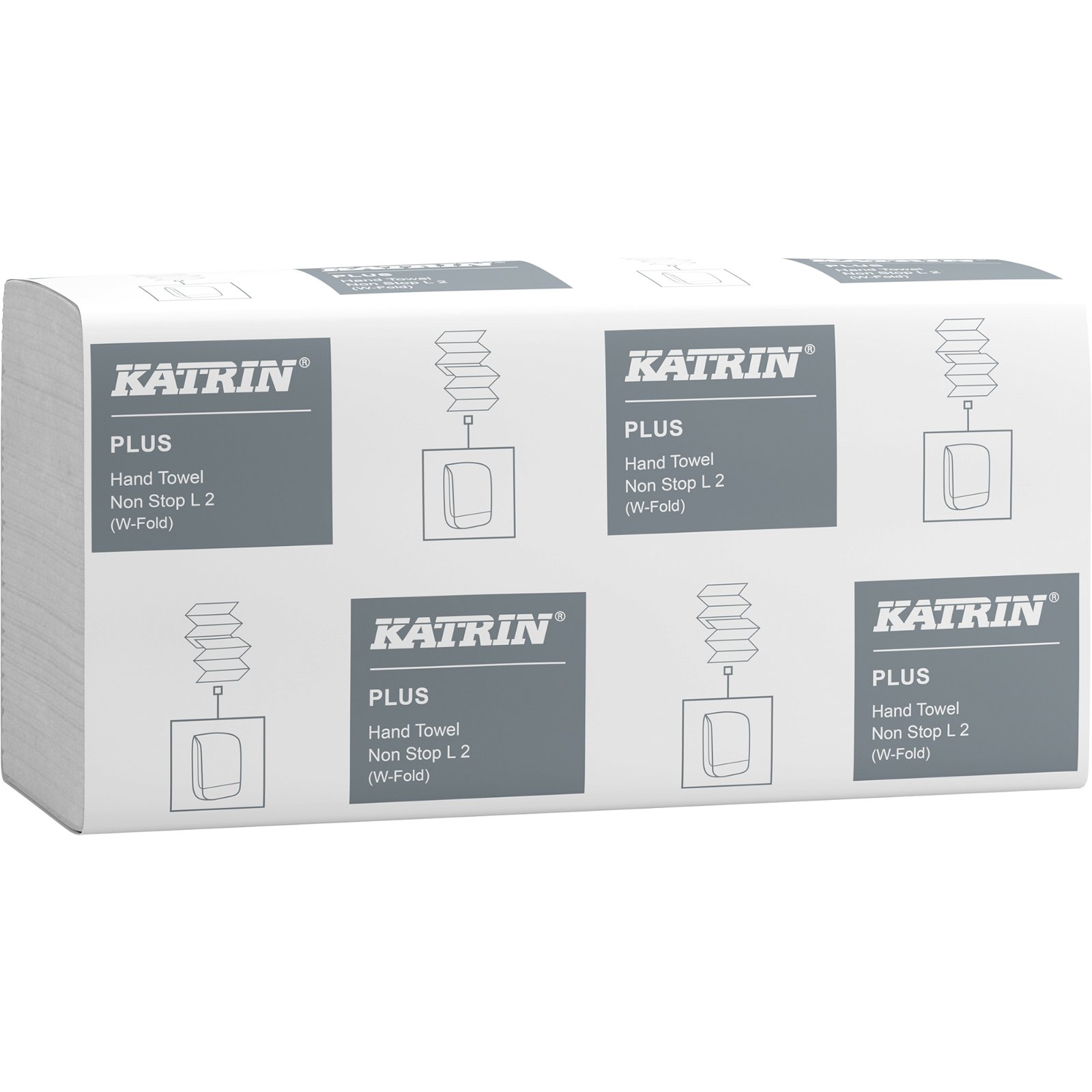 Katrin Plus håndklædeark 34x20,3cm 2lag W-fold hvid 2100ark
