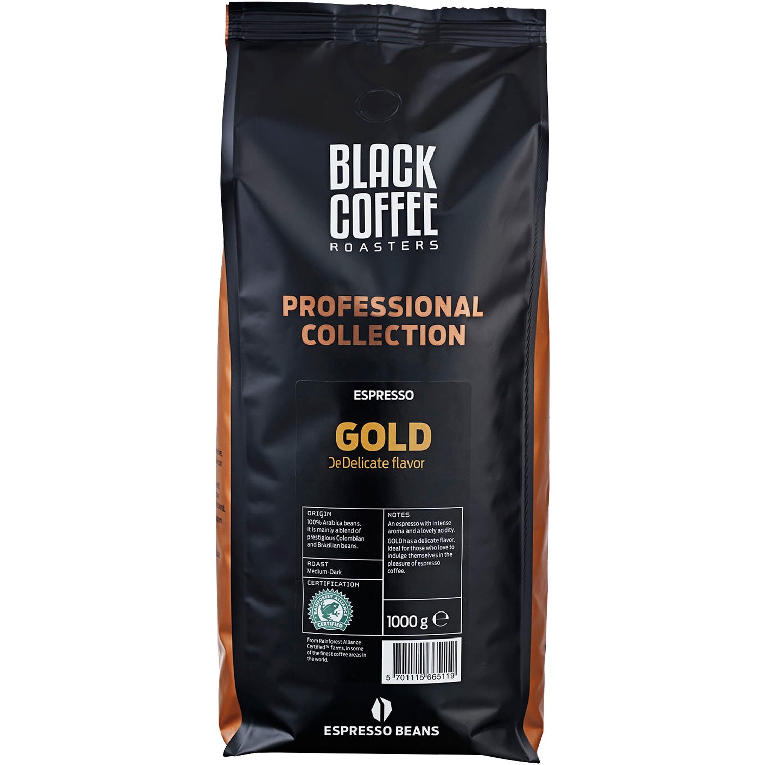 Black Coffee Roasters Gold Espresso kaffe 1 kg Hele bønner