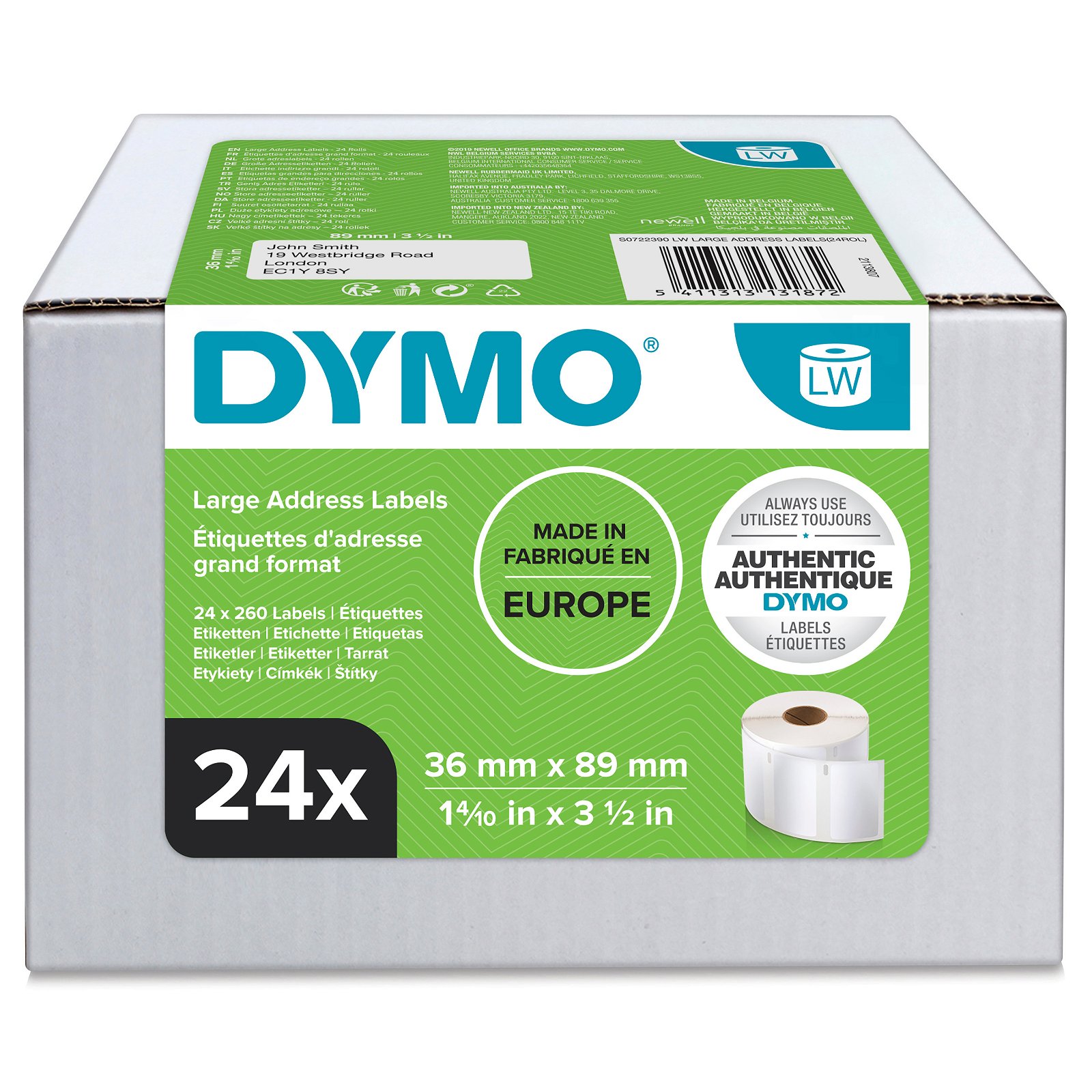 Dymo LabelWriter adresse etiketter hvid
