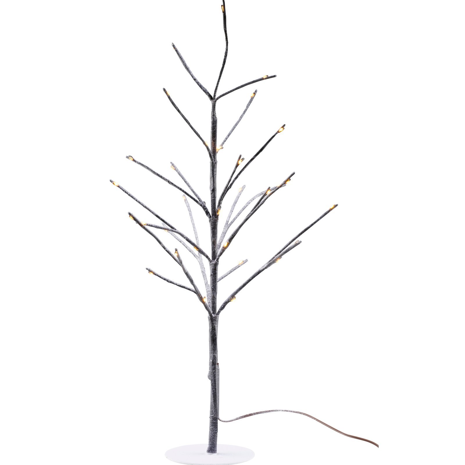 Kira LED træ warmwhite;brown;snowy H:35 cm