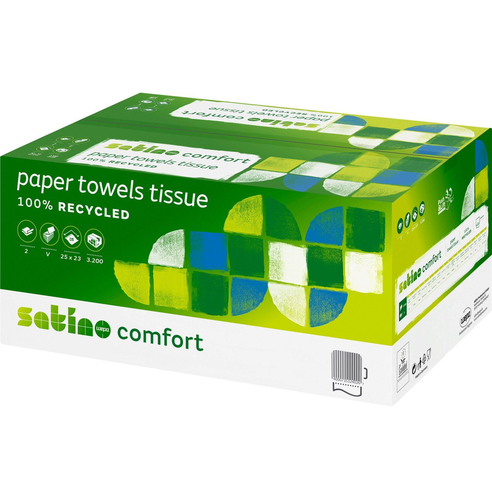 Satino Comfort håndklædeark V-fold 2Lag