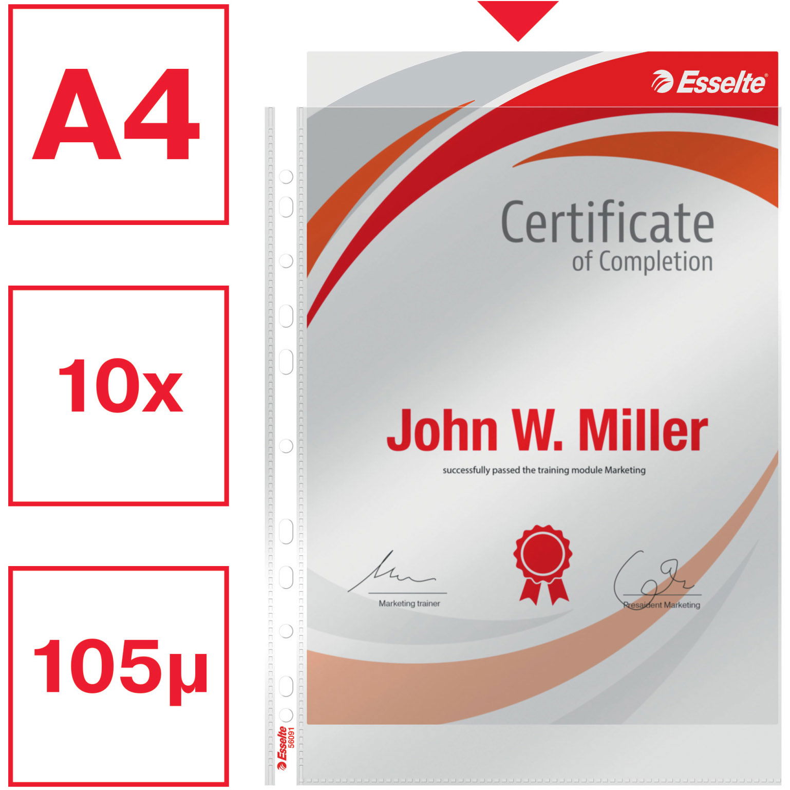 Esselte plastlomme A4 105my 10stk