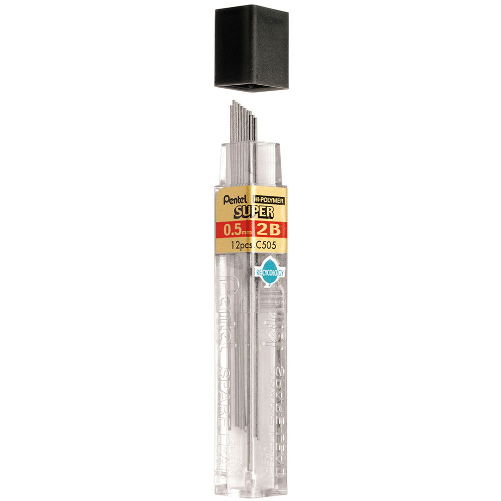 Pentel Hi-Polymer stifter 2B 0,5mm