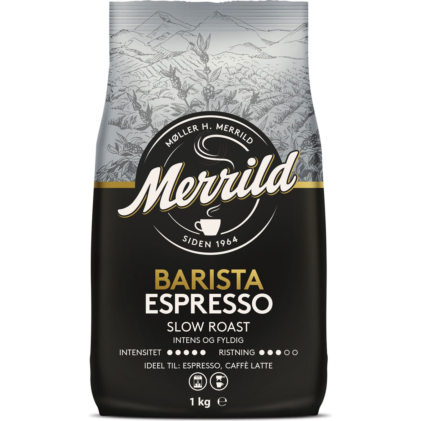 Merrild Barista Espresso Hele Kaffebønner 1kg