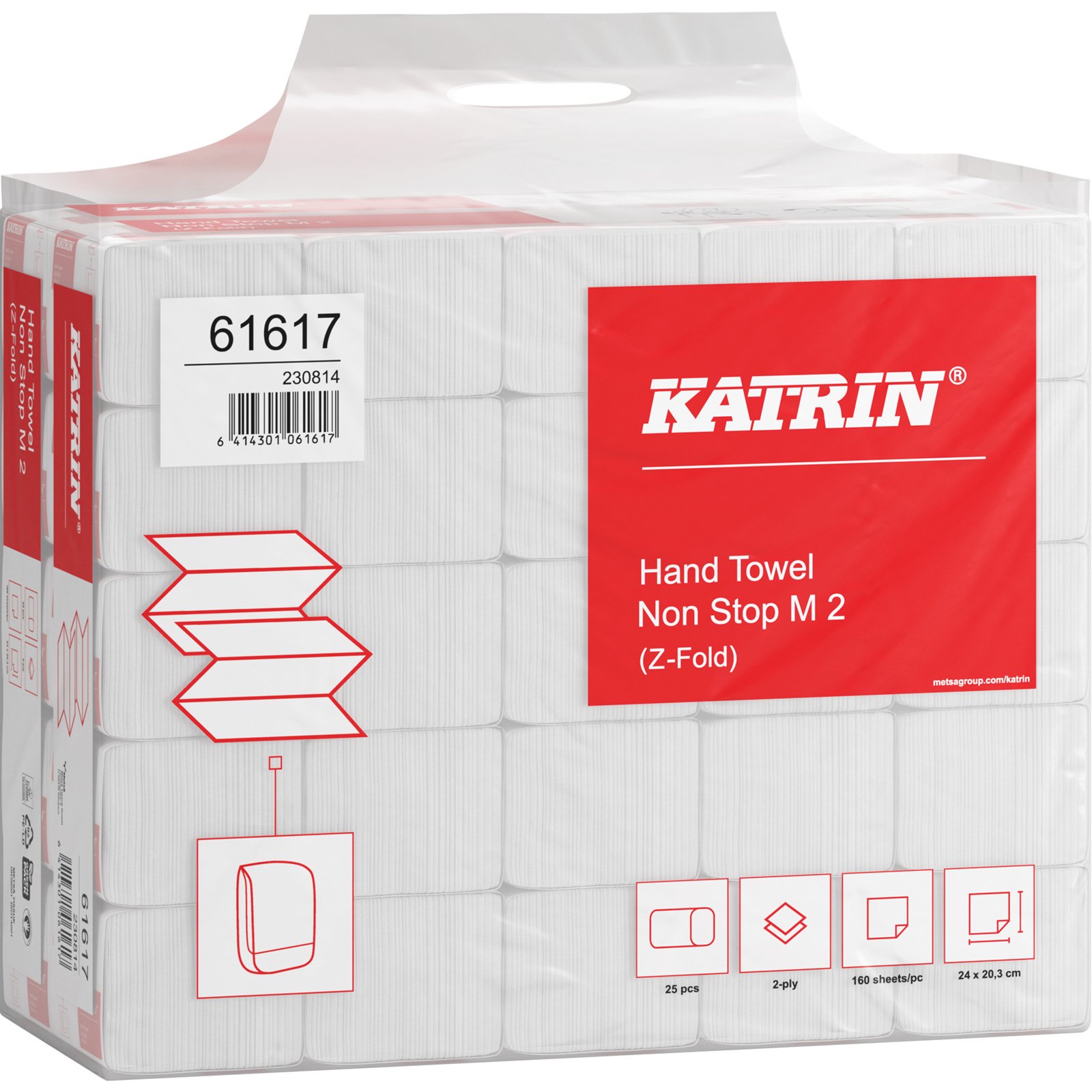 Katrin 61617 Basic håndklædeark 2lags 24x20,3cm hvid