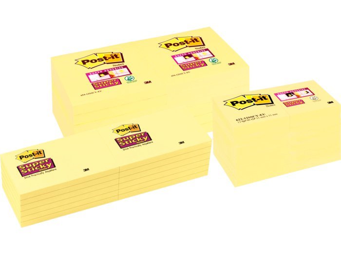 Post-it Super Sticky notes 47.6 mm gul 90 ark