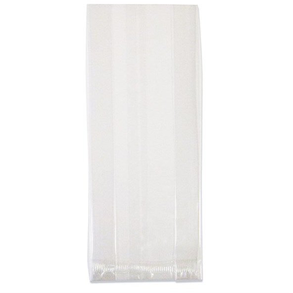Cellofanpose med sidefals 4x8x24cm klar 100stk