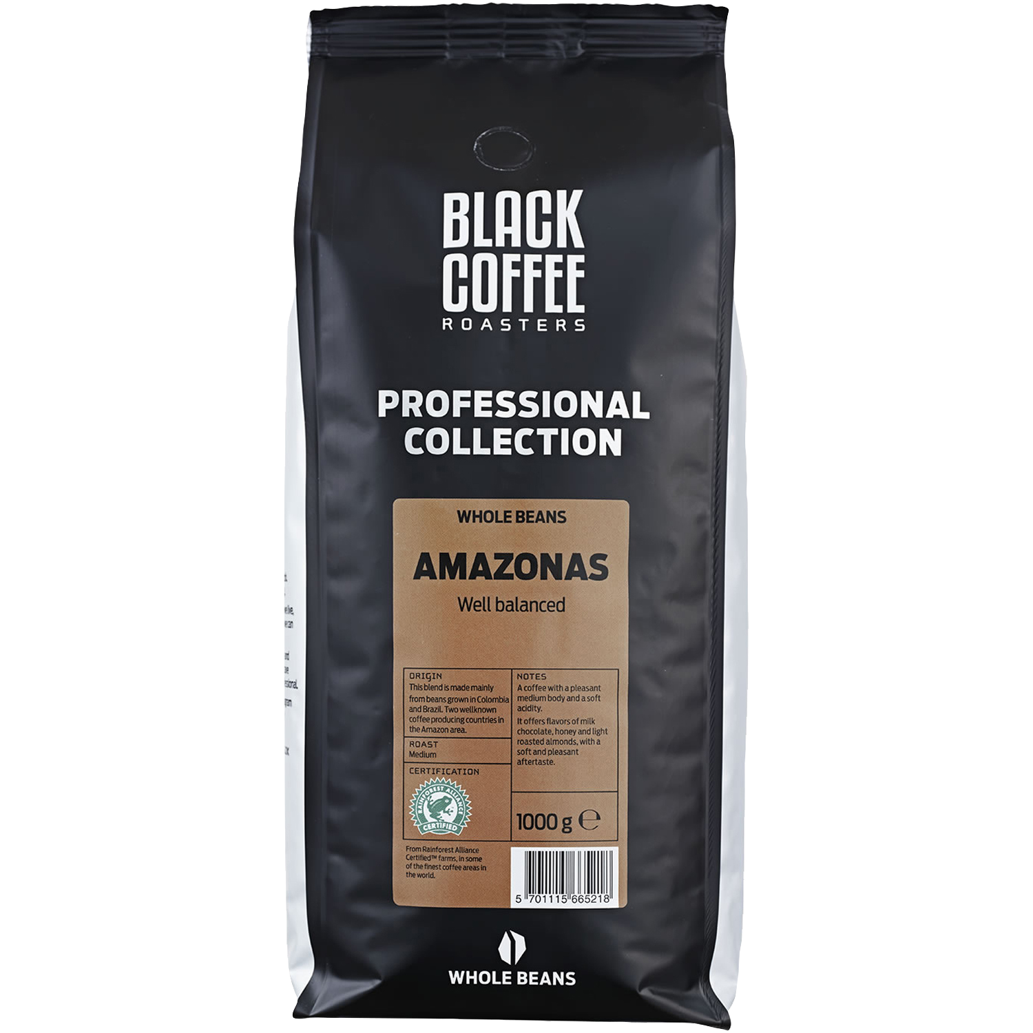 Black Coffee Roasters  Amazonas kaffe  1 kg Hele bønner