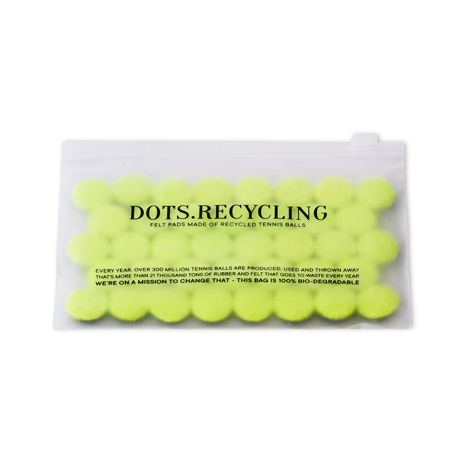 Dots.Recycling filtfødder 17 mm, gul