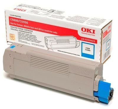 OKI 43324423 Cyan Lasertoner, 5.000 sider
