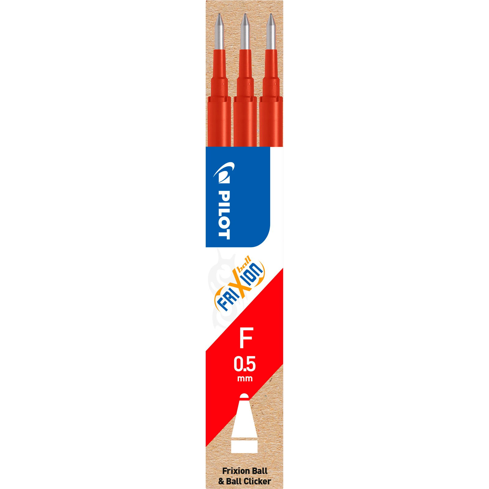 Pilot FriXion Clicker refill 0,5mm rød