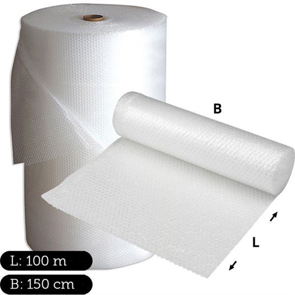 Boblefolie klar 4 mm B: 150 cm 100 mtr