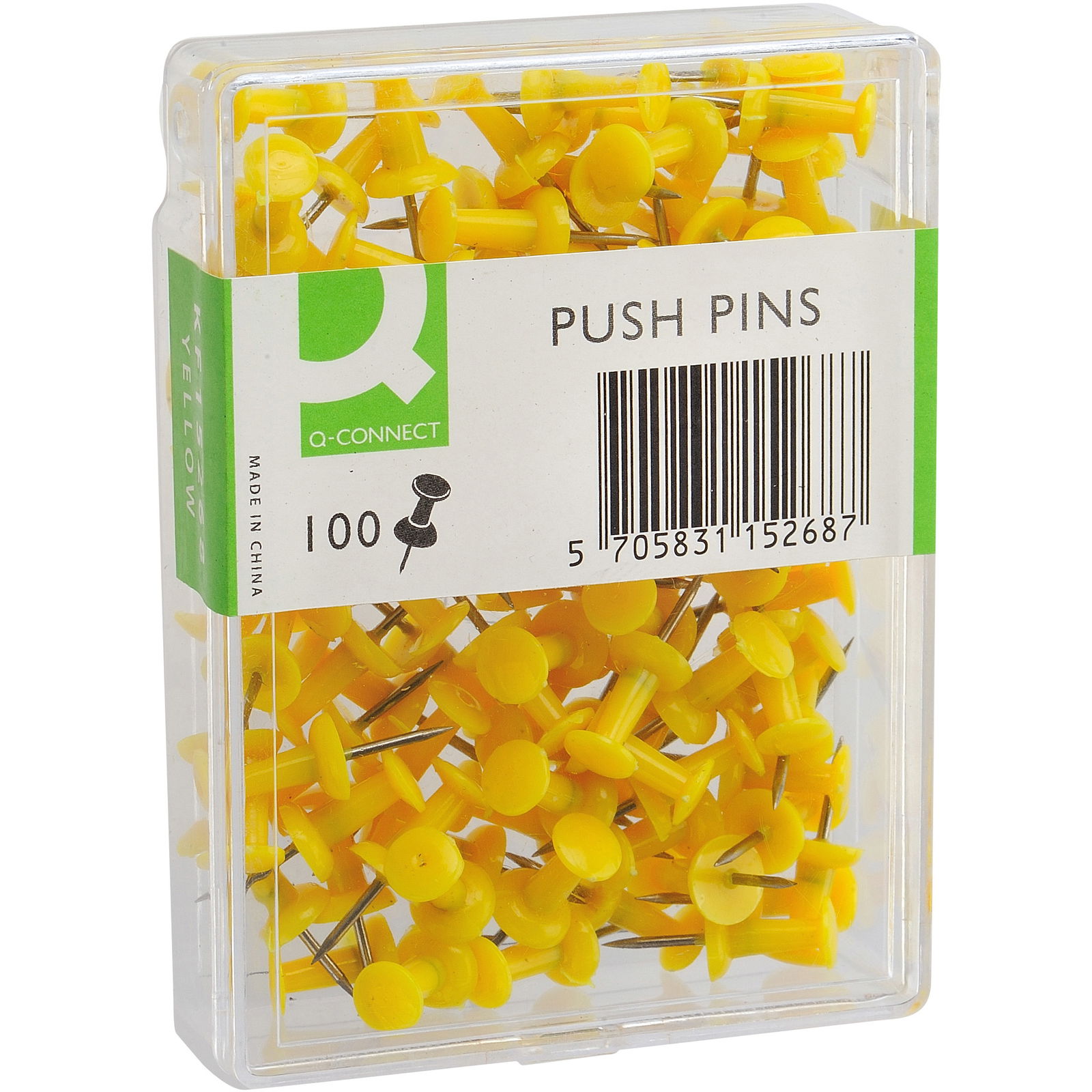 Q-connect Push Pins gul 100stk