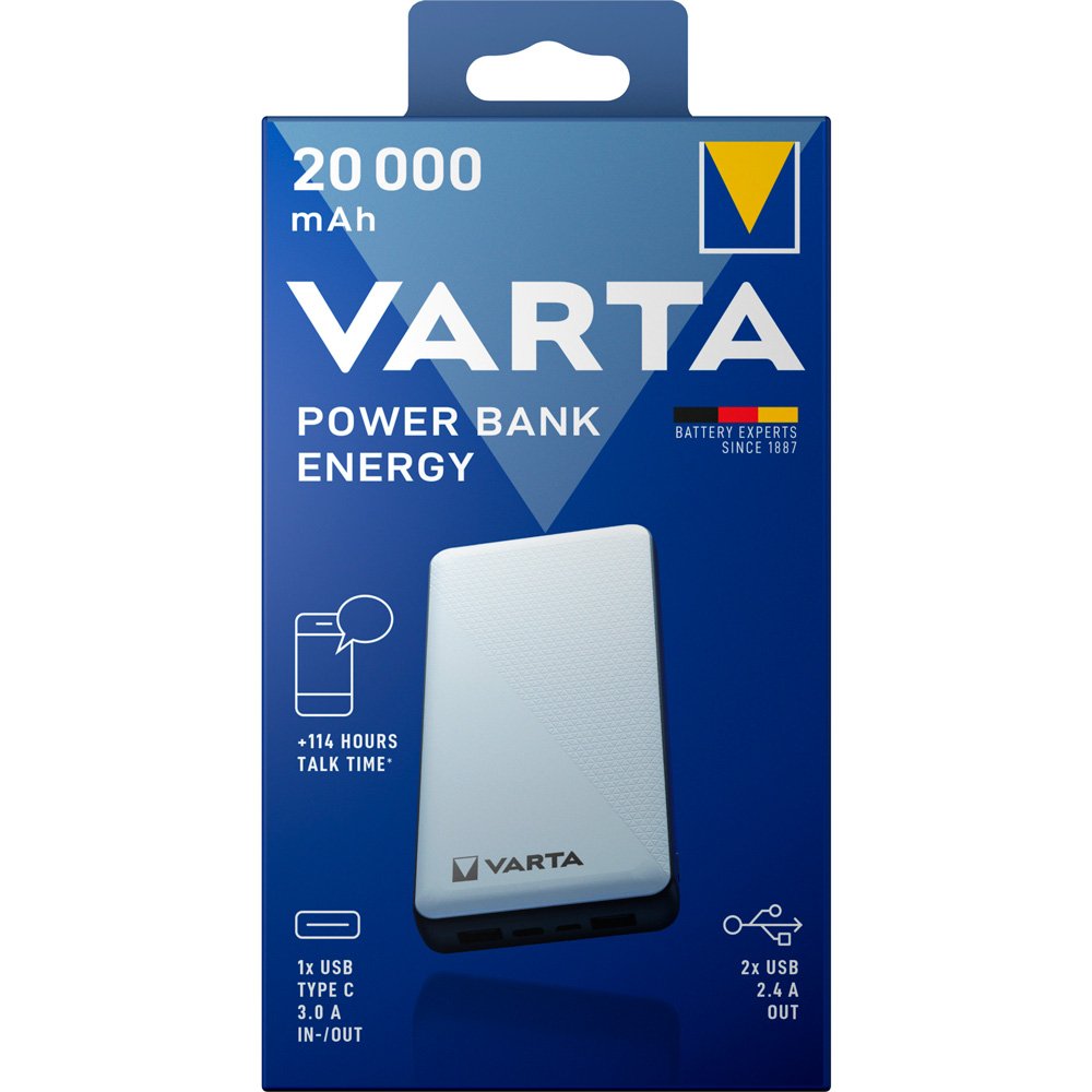 Varta Energy powerbank 20000mAh hvid