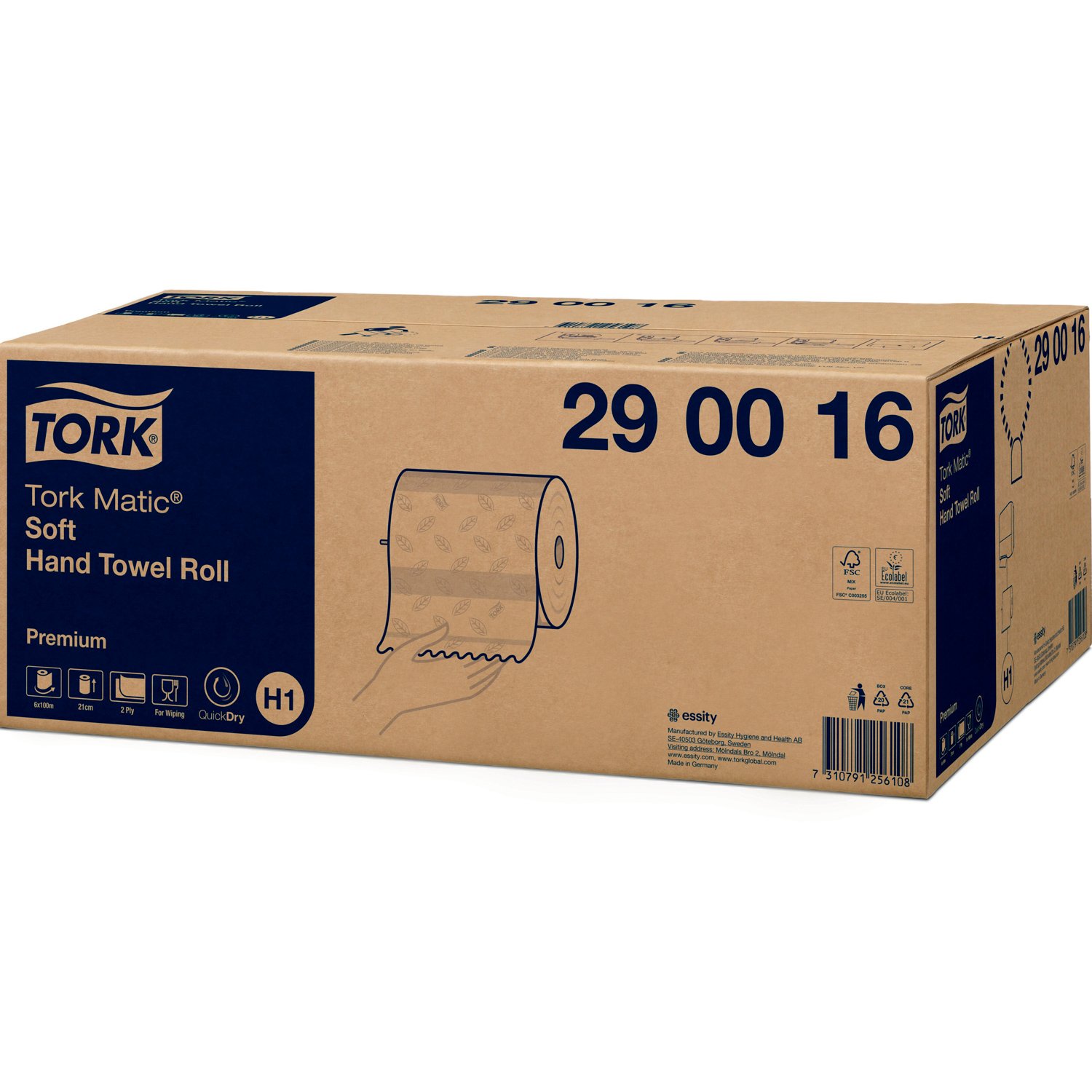 Tork Premium håndklædeark H1 2Lag Papir 6 rl