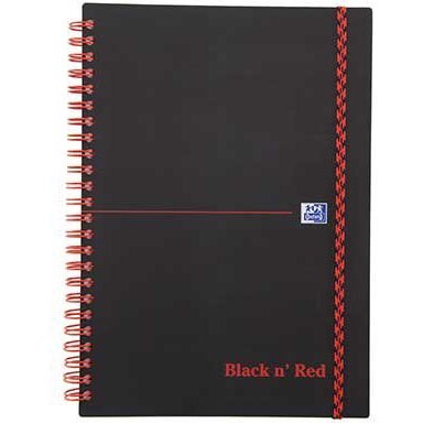 Oxford Black n' Red notesbog A5 90 g sort