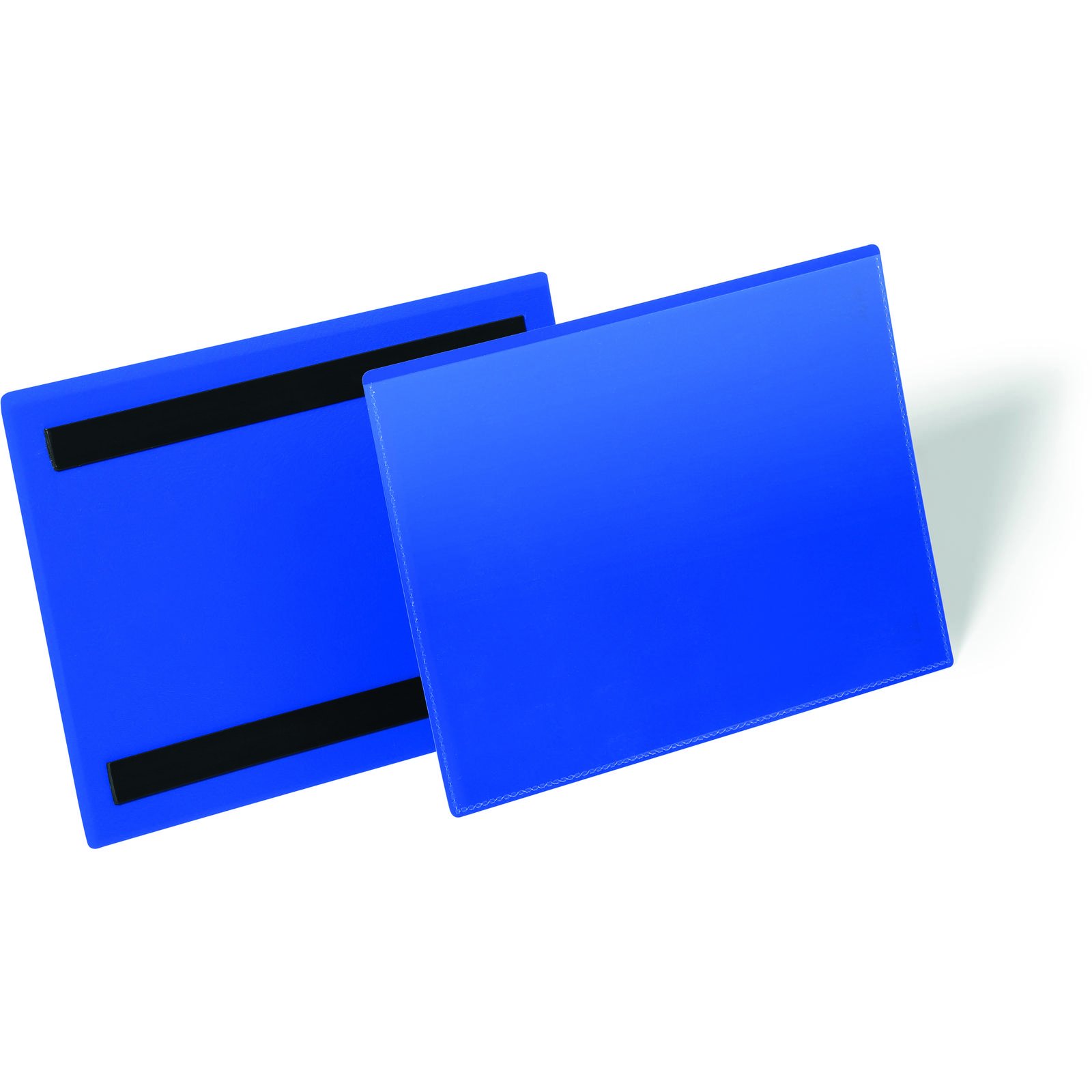 Durable magnetlomme tværformat i A5 med blå baggrund