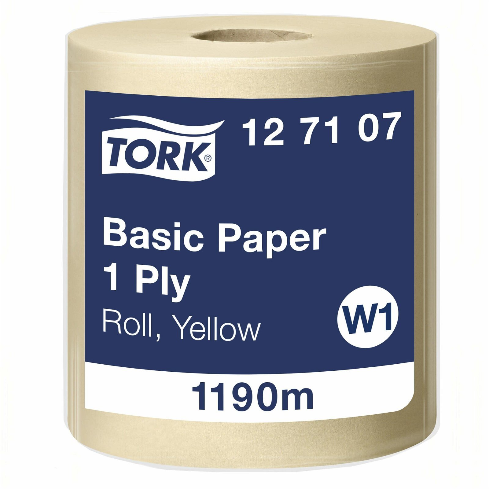 Tork 127107 Basic W1 1lags aftørringspapir gul